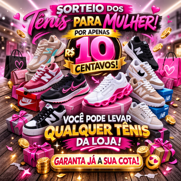 TÊNIS FEMININO POR APENAS 10 CENTAVOS